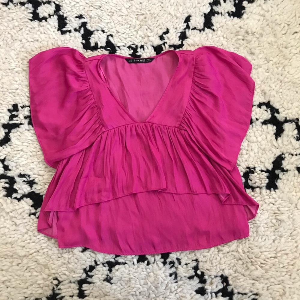 zara ruffle shirt